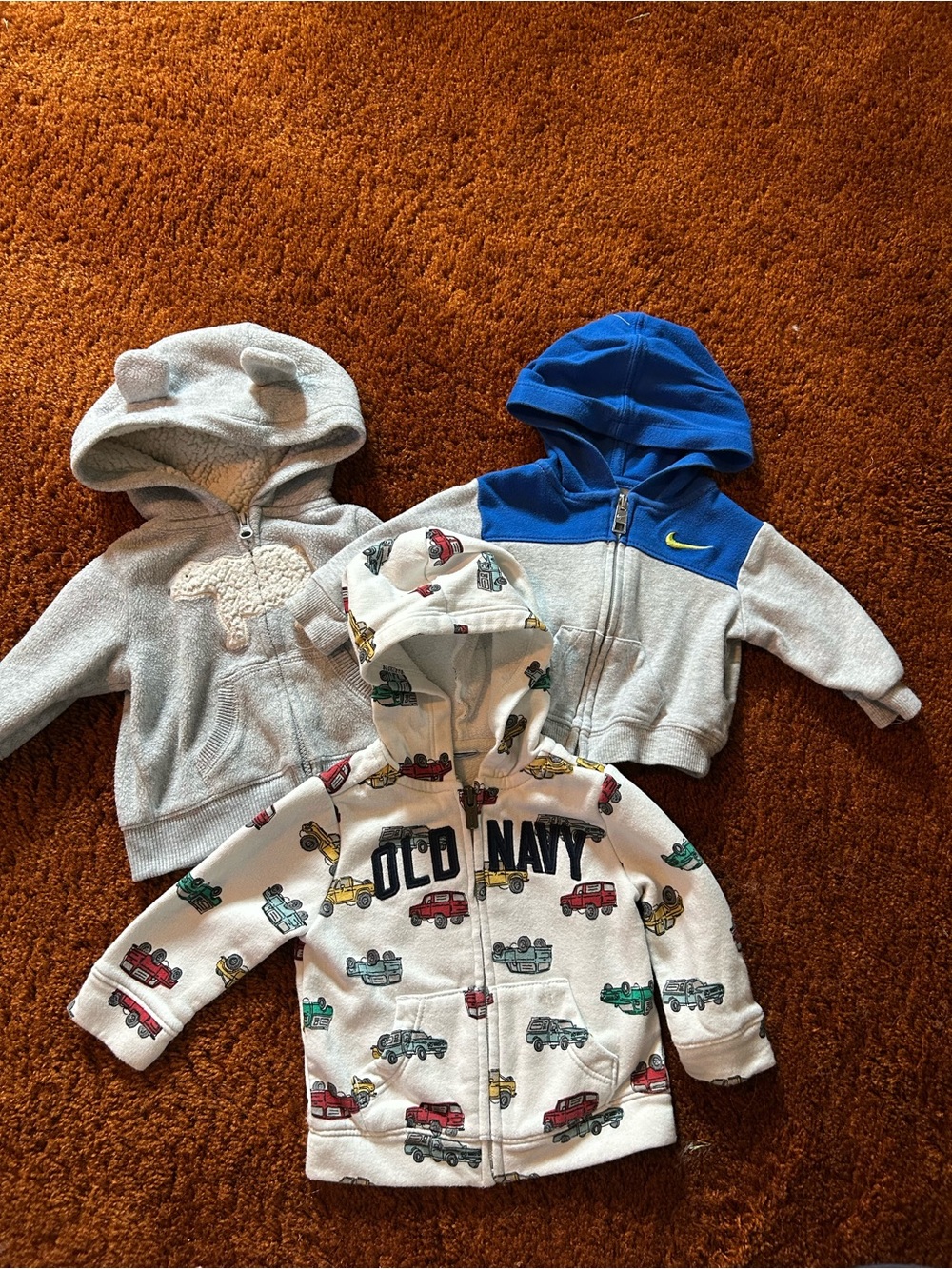 Hoodie/jacket bundle carters, Nike, old navy